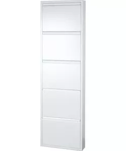 SCARPIERA METALLO BIANCA CON 5 ANTE 50X15X168 CM